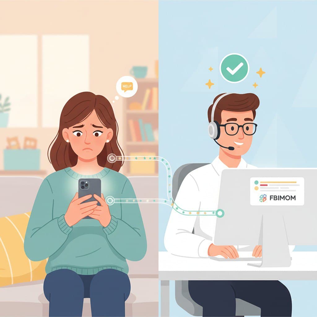 Mother protecting child online